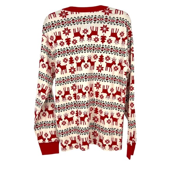 Hanna Andersson Dear Deer Reindeer Organic Cotton Pajamas Red White Size Large - Picture 5 of 13